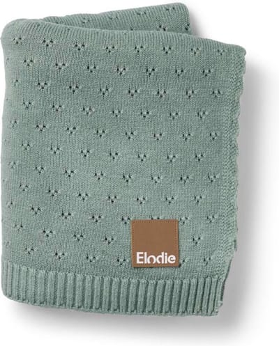 Elodie Pointelle Dekentje - Wiegdeken - Dekentje baby - Babydeken - Dekentje - 100 cm x 75 cm - Pebble Green