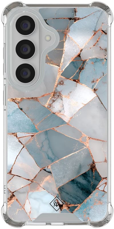 Casimoda® hoesje - Geschikt voor Samsung Galaxy S26 - Azure Geo - Shockproof case - Extra sterk - TPU/polycarbonaat - Blauw, Transparant