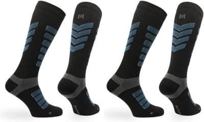 Norfolk Skisokken - 2 Paar - Lichte Compressie - Schokabsorptie - Perfecte Pasvorm - Voetboogondersteuning - Maat 39-42 - Snowbird Pro