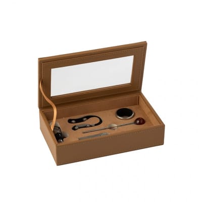J-Line doos wijnaccessoires - hout - bruin