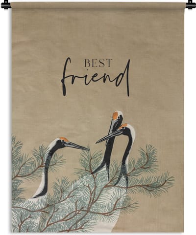 Wandkleed - Wanddoek - Best friends - Vriendschap - Quotes - Spreuken - Best friend - 90x120 cm - Wandtapijt