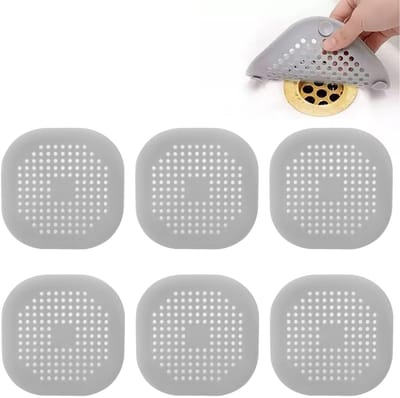 Afvoerzeef Set - Haarvanger Douche - Afvoer Beschermen - Met Zuignappen - 6 Stuks - Grijs