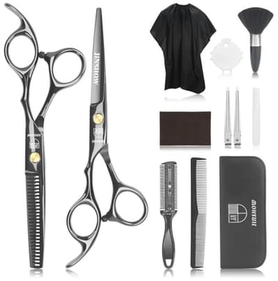12-delige Professionele Scherenset voor Kappers - Scheren, Dunner Snijden en Styling - Ideaal voor Salon en Thuisgebruik
