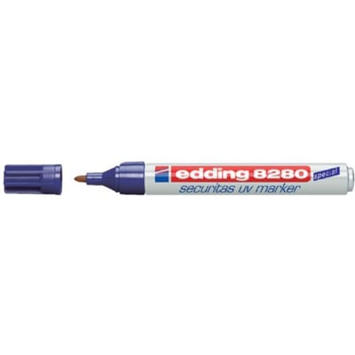edding 8280/1 securitas uv marker blister - kleurloos - ronde punt 1,5-3mm - alleen zichtbaar onder UV licht