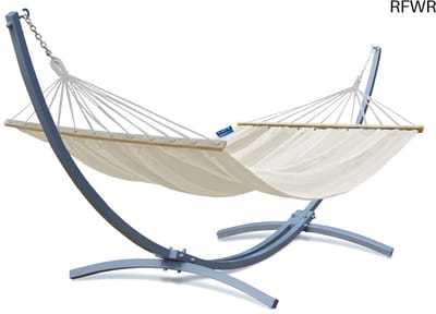 RFWR® Hangmat met standaard voor 2 personen - Verzinkt metalen frame - Draagvermogen tot 220 kg - XXL katoen