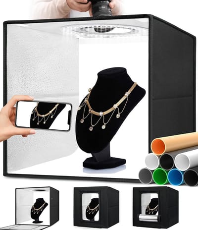 RWB® Fotobox - Fotostudio - Lichtbox - Zwart en Wit - 40cm x 40cm x 40cm
