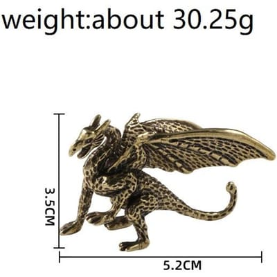 Laiton Massif Ptérosaure Dragon Petite Statue Ornement de Bureau Figurines de Bête Mythique Chinoise Décoration Rétro Maison Feng Shui black