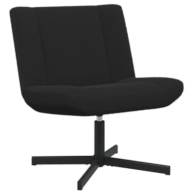 vidaXL Draaistoel Zwart 63 x 75 x 76 cm Schapenvacht