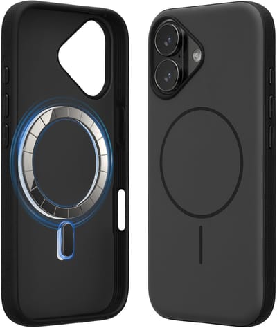 kwmobile Schokabsorberend telefoonhoesje voor Apple iPhone 17 — TPU-bumper met verhoogde rand, MagSafe-compatibel — donkergrijs