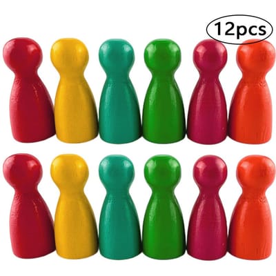 12 stuks Pion Schaken 29 mm Houten Spelstukken voor Bordspellen Extra's 6 Kleuren Hoge Kwaliteit Duurzame Constructie Stijlvol Ontwerp Praktisch Dagelijks Gebruik
