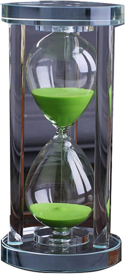 Zandloper Timer - Zandklok Uurwerk - Keuken Koken - Kristalglas Fijn Zand - 30 Minuten - Groen