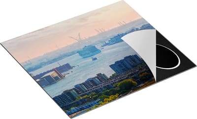 Chefcare Inductie Beschermer Rotterdamse Haven bij het Water - 60x50 cm - Afdekplaat Inductie - Kookplaat Beschermer - Inductie Mat