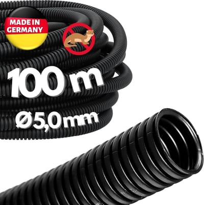 100 meter Kalitec ribbelbuis gesloten NW 4,5 I ribbelslang zonder gleuf I marterbeschermingsbuis I lege buis I kabelbescherming AD 7,1 mm ID 5,0 mm