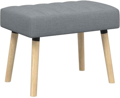 vidaXL - Kanaalgeplooide - Bank - Lichtgrijs - 60 - x - 40 - x - 45 - cm - Stof