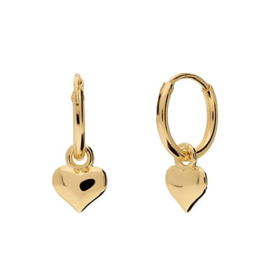 Lucardi Kinder Zilveren goldplated oorknop 10mm - Oorbellen - 925 Zilver - Goudkleurig