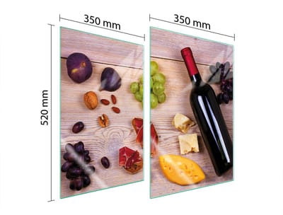 TMK ArtDeko - Serie 2x35 - Glazen Beschermplaat - 35x52 cm - Voor Alle Soorten Kookplaten