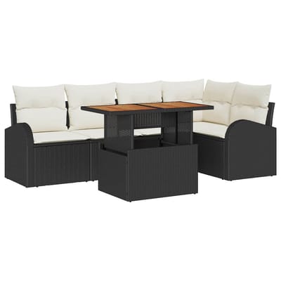 vidaXL - Tuinbank - Set - 6 - st - Zwart - en - crème