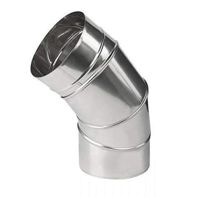 Verstelbare elleboog 90 45 graden | Schoorsteen voering buigbuis 250mm