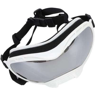 Lunettes de soleil pour chien pour race moyenne à grande PC Anti-UV Anti-vent Lunettes pour animaux de compagnie avec réglable argenté