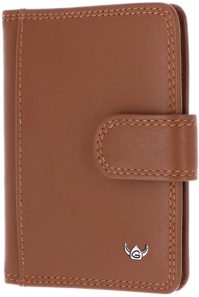 Golden Head Leren kaarthoes Polo RFID Protect Kartenetui mit Riegel 4516 Cognac bruine