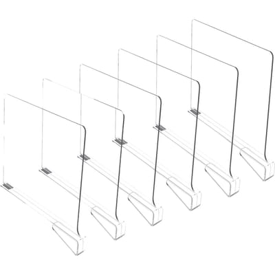 Transparante Kastplank voor Kledingkast Organizer Kledingverdeler Kast Boekenkast Verdeler Schot Multifunctionele scheidings- en sorteerplank 6pcs