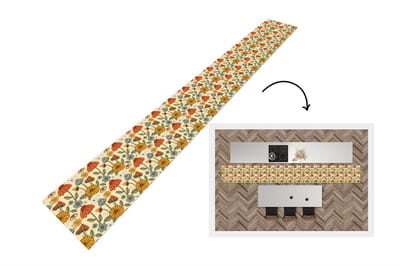 Keukenloper 400x50 cm - Keukenmat vinyl Patronen - Vintage - Bloemen - Ogen - Keukenmatten loper - Keuken vloerkleed tapijt