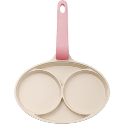 2-Gats Gat Bakpan Pan Anti-aanbak Omeletpan Ei Bakpan Koekenpan Keukenruimte Kookgerei Ontbijtmaker Kookgerei Pan beige