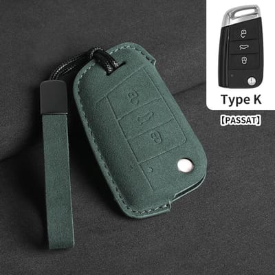 Suède Auto Flip Sleutelhoes Cover Voor Vw Polo Passat B6 B7 Cc Octavia A7 Kodiaq Seat Leon Golf 7 Mk7 Vii Tiguan Sleutelhanger Accessoires Q27464QQ-