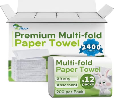 Multifold Papieren Handdoeken – 2400 Stuks | Zacht & Absorberend | 1 Laags Houtpulp