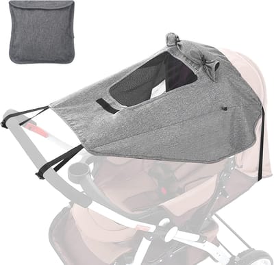 Allecta - Kinderwagen zonnezeil met UV-bescherming 50+, verstelbaar en waterdicht