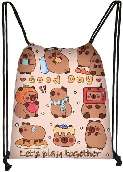 Dailygoods- Gymtas schattig ontwerp - Polyester - Lichtgewicht - Opvouwbaar - Ruim hoofdvak - Trekkoord sluiting - Sporttas