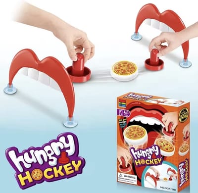CFY Hungry Hockey Mini Spel – Airhockey Bureau Game met Pizza – 3+ - C2.5
