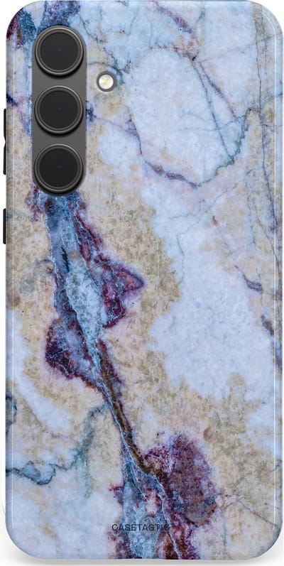 Casetastic hoesje geschikt voor Samsung Galaxy S24 Plus - Dubbellaagse bescherming - Diepzee Marmer - Fashion Case - Blauw Zand