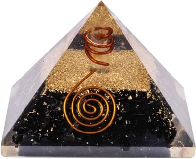 Orgone Piramide - Beschermende Steen - Meditatie & Decoratie - Met Zwarte Toermalijn - 100 gram