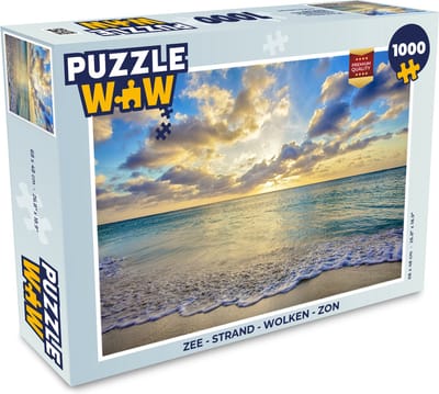Puzzel Zee - Strand - Wolken - Zon - Legpuzzel - Puzzel 1000 stukjes volwassenen