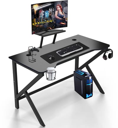 PIPIPOXER-Gaming Bureau met monitorstandaard - 100x55x74cm - Gaming Desk - Computer Tafel - Gaming Tafel