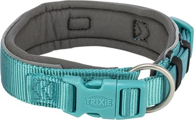 Halsband Hond Trixie - Premium Extra Breed Aqua/Grafiet Grijs - 40-48x4 cm, Verstelbaar, Reflecterend