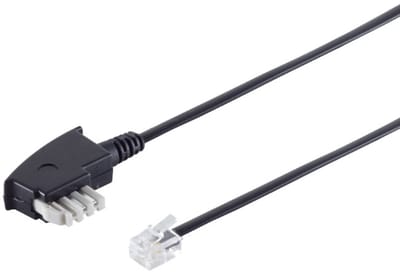 TAE-N - RJ11 telecom kabel | Philips/Panasonic (6P4C) | zwart | 3 meter