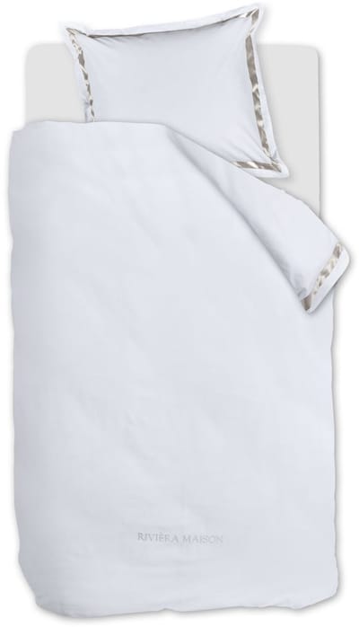 Rivièra Maison Whisper dekbedovertrek - Eenpersoons - 140 x 200/220 cm - Wit