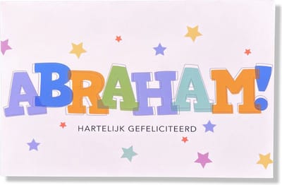 Hoera 50 jaar! Luxe verjaardagskaart Abraham - 12x17cm - Gevouwen Wenskaart inclusief envelop - Leeftijdkaart