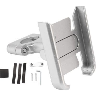 Fiets Telefoonhouder Aluminiumlegering Siliconen Pad Draaibaar Schokbestendig Fiets Mobiele Telefoonhouder voor zilver