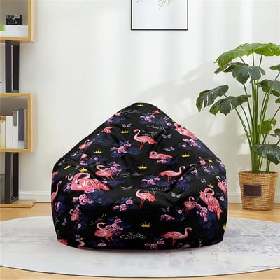 Zitzakhoes - Zonder vulling - Ontspannen Zitten - Zachte stof - 90x110 cm - Monstera bladeren