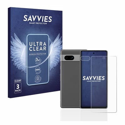 Savvies - Screenprotector voor Google Pixel 7a (Voor+Camera) - Folie Beschermfolie transparant 6 Stuks