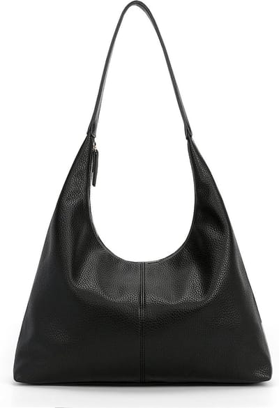Zachte leren hobo tas voor dames, vintage schoudertas, slouchy tote bag, trendy handtas voor dagelijks gebruik