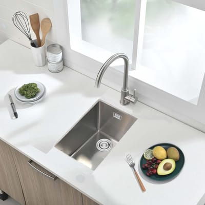 Roestvrijstalen gootsteen 30x40cm - Onderbouw of inbouw installatie, ideaal voor camper of buitengebruik