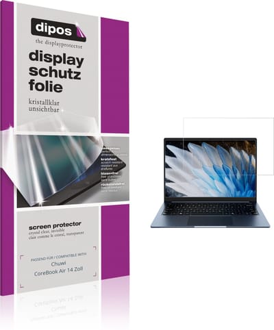 dipos – 2x Beschermfolie geschikt voor Chuwi CoreBook Air 14 Zoll | Krasbestendige & heldere Screenprotector Ultra-Thin