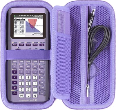 Duurzame hard case voor grafische rekenmachines zoals TI-84 Plus CE, TI-83 Plus en TI-Nspire CX II - Bescherming en stijl (Paars)