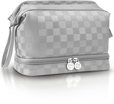 Skycases Make-up Tasje Dames – Beautycase – Toilettas – Waterdicht – Compact – Reistas Organizer – Toiletzak – Lichtgrijs