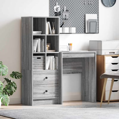 vidaXL - Bureau - Grijs - Sonoma - 105,5 - x - 34 - x - 127 - cm - 2 - st