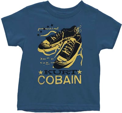 Kurt Cobain - Laces Kinder T-shirt - 12 maanden - Blauw